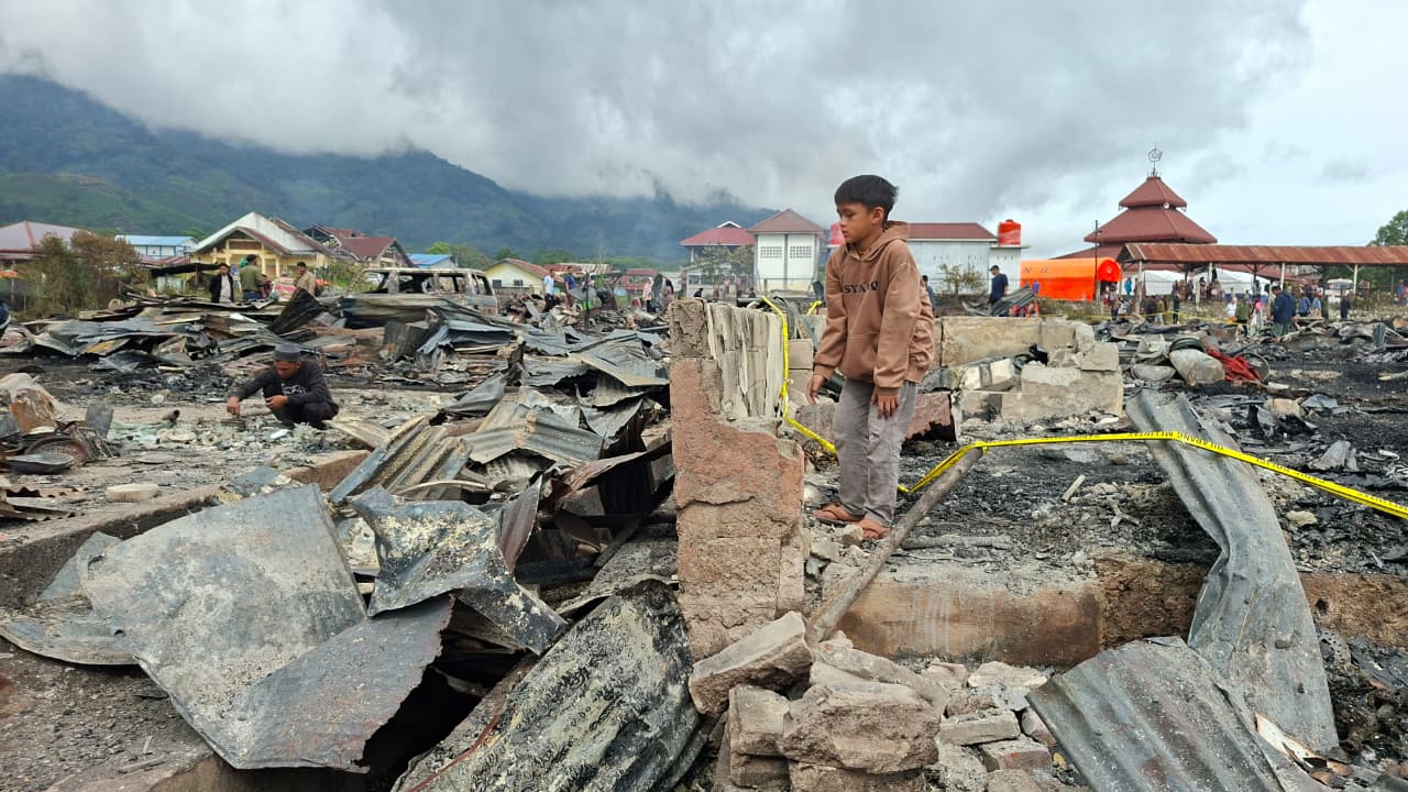 Sisa kebakaran di Jagong Jeget, Aceh Tengah. Foto / Romadani